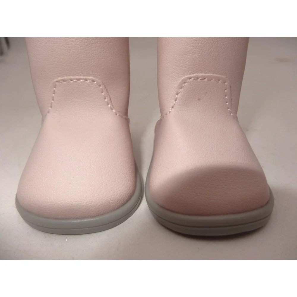 American Girl Pink Tall Boots Winter Sparkles Faux Leather Grey Sole Accessory